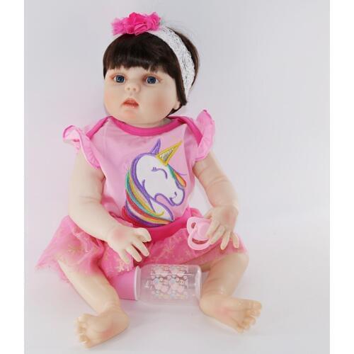 DollMai real baby full silicone reborn dolls toys 23"57cm newborn girl alive bebe bonecas reborn corpo de silicone doll gift