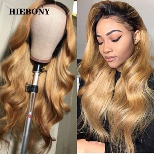 Ombre Blonde Body Wave Lace Front Human Hair Wigs with Baby Hair Ombre Wavy 13x6 Lace Front Wigs Bleached Knots for Black Women