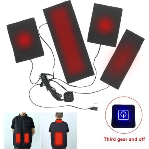 1/4PCS 5V Carbon Fiber Heating Pad Hand Warmer USB Heating Film Electric Infrared Fever Heat Mat Winter Warm Arm Waist Heat Glov