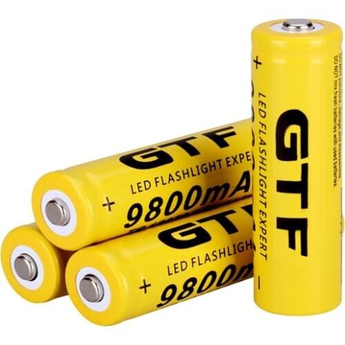 GTF3.7V 18650 Battery Rechargeable Li-ion Battery for LED Torch Flashlight 9800mah Batteries accumulator battery Cell