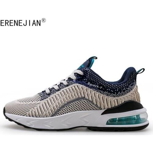ERENEJIAN Mens Spring Autumn Running Shoes Breathable Mesh Sports Sneakers Non Slip Damping Footwear Lace Up