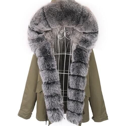 Women Parka Real Rabbit Fur Liner 2020 New Waterproof Coat Natural Fox Fur Collar Winter Jacket Outerwear Thick Warm Streetwear