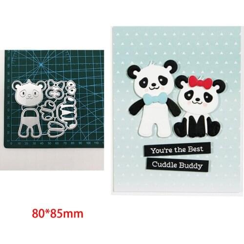 Cute Panda Metal Cutting Dies Scrapbooking Craft Mold Cut Die Stencil Handmade Paper Card Make Template Embossing New 2021