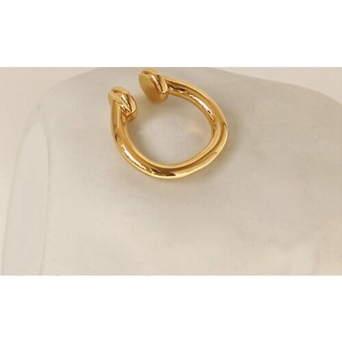 2021 Fashion Trend Electroplating Simple Versatile Fashionable Retro Ring Two Ways To Wear Adjustable Opening Light Luxury