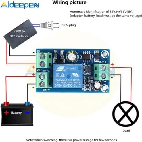 Power-OFF Protection Module Automatic Switching Module UPS Emergency Cut-off Battery Power Supply 12V to 48V Control Board