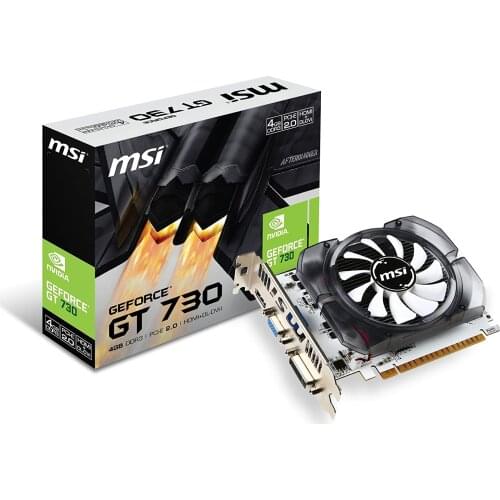 MSI Nvidia 4GB GT730 DDR3 128 Bit N730-4GD3V2 HDMI DVI VGA 4GB memory design multi-monitor or 4K systems 4096 MB DDR3 memory