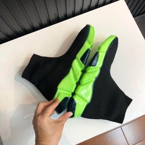 Men Casual Shoes Outdoor Jogging Light Knitting New Coming High Top Design Girls Speed Trainer Sock Shoes Woman