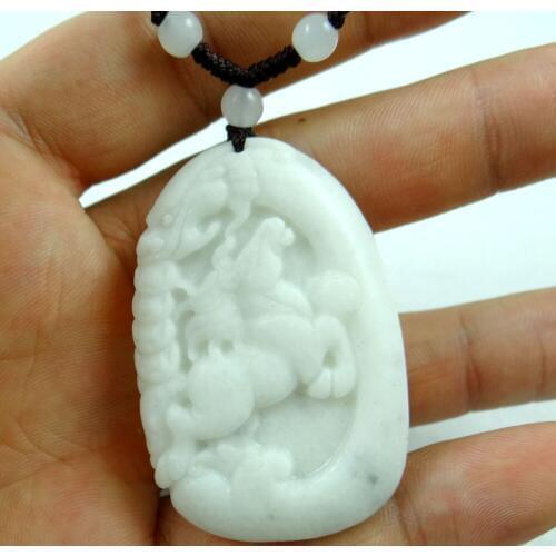Natural stone Quartz crystal Chinese hand-carved statue of horse amulet pendant for diy jewelry making Necklace Accessories A12