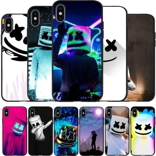 New marshmallow dj black Silicone Phone Case For iPhone 12 XR XS Max 5 5S SE 2020 6 6S 7 8 PLUS X 11Pro Max 11 Cover