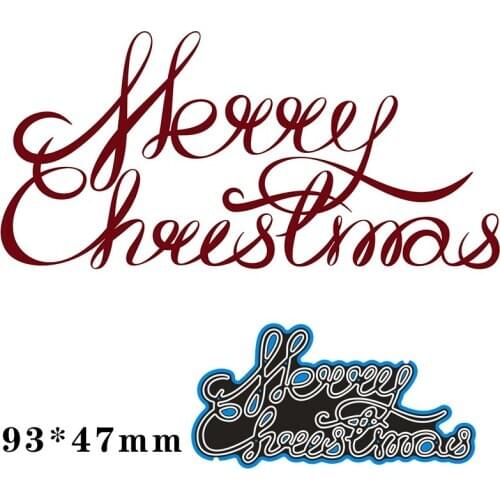 93*47mm HAPPY CHRISTMAS Metal Cutting Dies and Stamps Stencil for DIY Scrapbooking Photo Album Embossing Paper Card