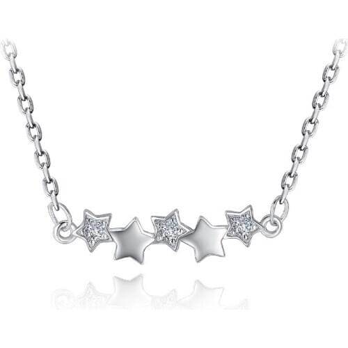 Simple Pentagram Star Necklace Exquisite Womens Wedding Fashion Accessories Charming Crystal Jewelry Gifts