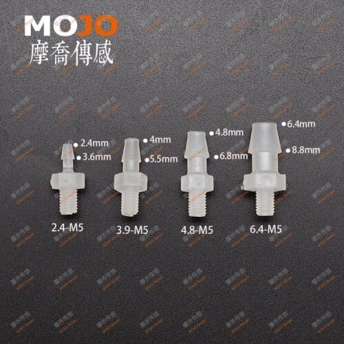 2020 straight-through joint to M5 male thread connector pipe fitting OD:2.4mm-6.4mm (10pcs/lots)