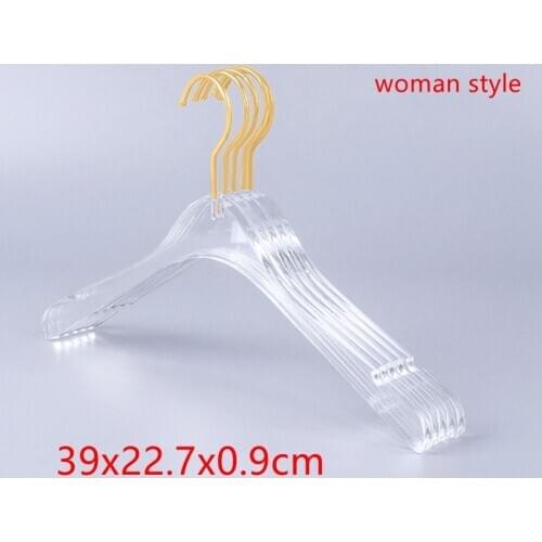 20pcs/lot Luxury Clothes Hangers Clear Acrylic Dress Hangers Transparent Shirts Holders for Man Woman Lady Kids