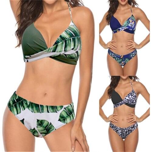 Sexy Push Up Bikini Leopard Swimsuit Swimwear Women Brazilian Biquinis 2020 Mujer Tanga Swimming Bathing Suit Women Monokini