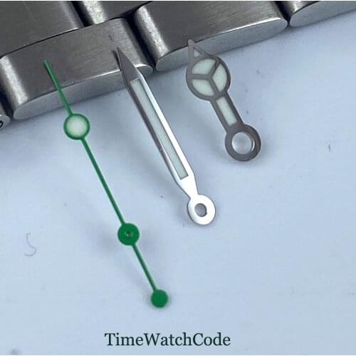 Watch hands parts fit for NH35 NH36 SKX 7s26 4r15 green lume green seconds hands