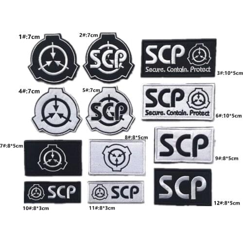 Special Containment Procedures Foundation Secure Contain Protect SCP Patches Badges Applique SCP Patch For Jacket Bag Jeans