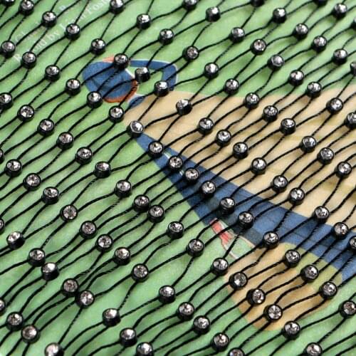 Rhinestones Fabric Mesh applique Glass Crystal Ribbon Sewing Trimming Mesh Strass Crystal Net for Dress garment diy trim Mesh