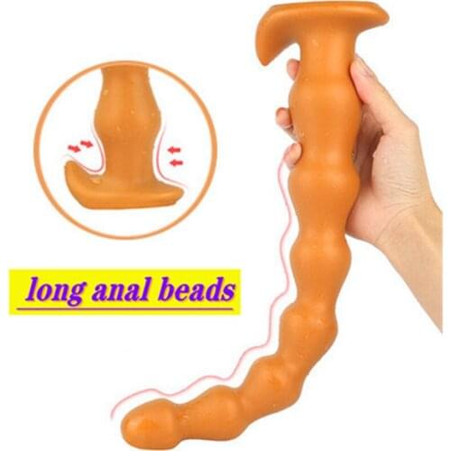 Super Long Anal Beads Silicone big Butt Plug Vagina anus Prostate massage Expander Erotic Anal Sex Toys For Men Women Couples 18