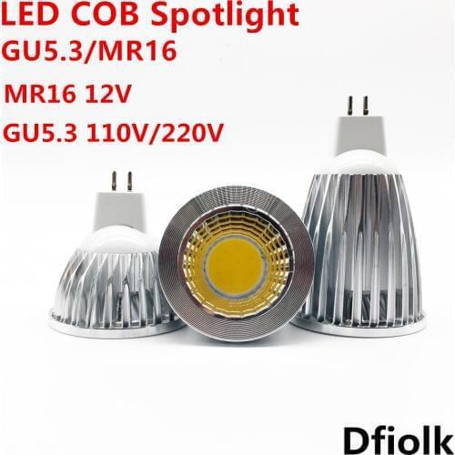1 PCS High power LED lamp MR16 9W 12W 15W 12 V Dimbare Led Spots Warm /Cool Wit MR16 12 V GU5.3 110 V/220 V LED lamp