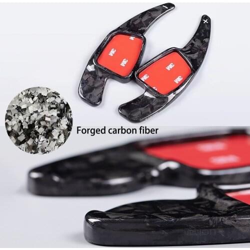 Real Forged Carbon Fiber Steering Wheel Shift Paddle Extension For Audi A3 A4 B9 A5 A8 S3 S4 Q2 Q5L Q7 TT TTS 2017 2018 2019