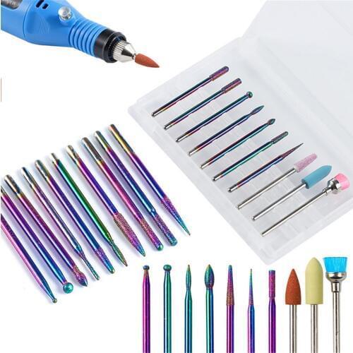 Tungsten Steel Nail Chameleon Grinding Head Carbide Nail Drill Bits Gel Polish Remover Rainbow Cuticle Clean Nail Coarse Files
