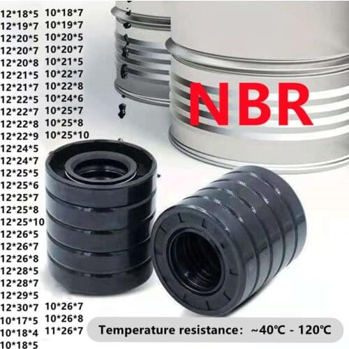 2only TC-10/11/12*17/18/19/20/21/22/24/25/26*4/5/6/7/8/9/10mm NBR skeleton shaft oil seal spring double lips