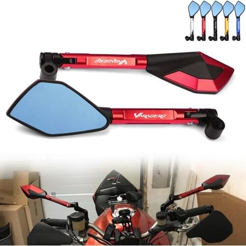 Motorcycle Handlebar End Mirrors Anti Glare Bluish Hawk-Eye Rearview Mirror For HONDA XL1000 V Varadero XL1000V XL 1000 125