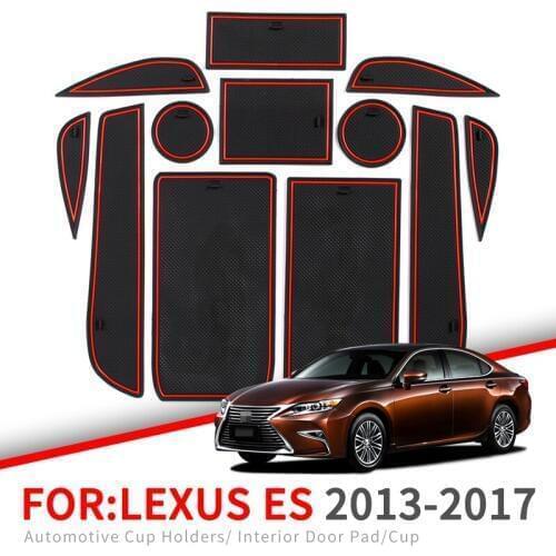 ZUNDUO Anti-Slip Gate Slot Mat for Lexus ES ES250 ES300h ES350 2013 ~ 2017 XV60 Accessories Rubber Cup Holders Non-slip mats