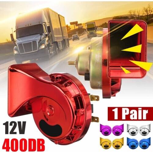 1 Pair Waterproof Electric Snail Horn Speeker Universal Car Motorcycle Electric 400DB Loud Snail Air Horn Siren No Oxidation