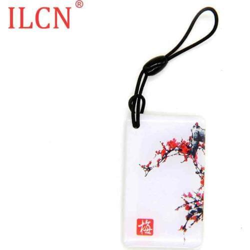 125KHZ ID RFID Plum blossom Dropping Glue Keyfob EM4100 TK4100 Proximity Card Keychain Tag Key Access Control Fast Shipping 1pcs
