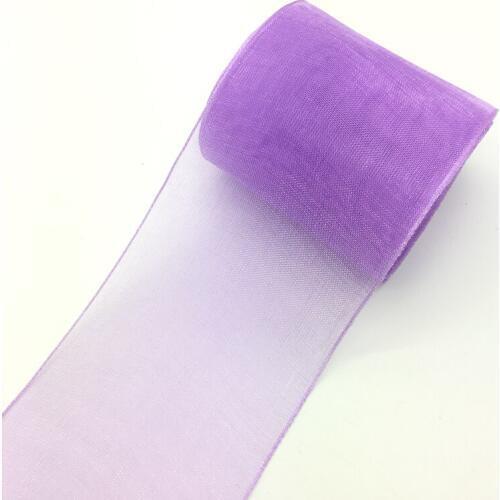 5yards/Lot 2" 50mm Light purple Organza Ribbon Bow Wedding Decoration Lace Crafts