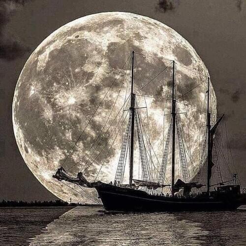 Sea moon 5D DIY diamond painting Full square/round Embroidery Pattern 3D Cross stitch kits mosaic wall stickers