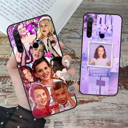 Phone Case For Xiaomi Redmi Note 8 8T 7 7A 9 9S 8A 4 5 Pro Black Cover Etui Fashion Prime Trend Shell Tpu Millie Bobby Brown