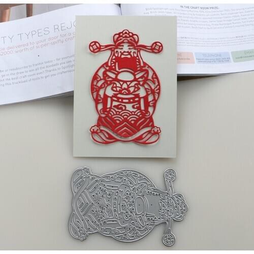 DUOFEN METAL CUTTING DIES Chinese Happy New Year FORTUNE GOD wealth god stencil DIY Scrapbook Paper Album 2019 new
