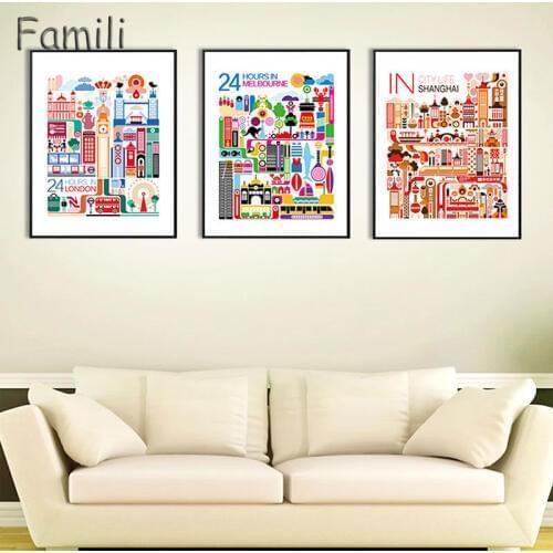 Melbourne City Landscape Art Canvas Painting Art Print Poster Picture Wall Paintings Home Decor Bedroom Decortion