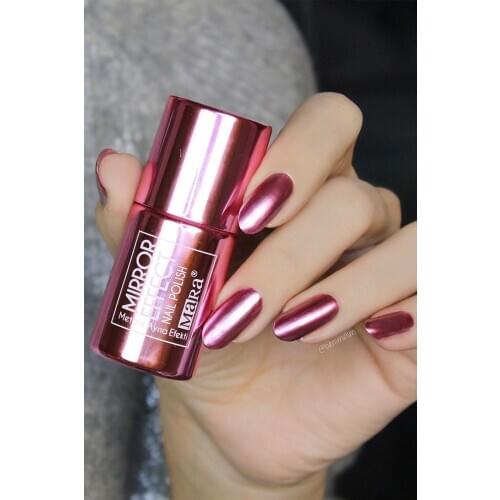 Metallic Pink Mirror Effect Nail Polish Fashion Style Affecting Remarkable For Woman