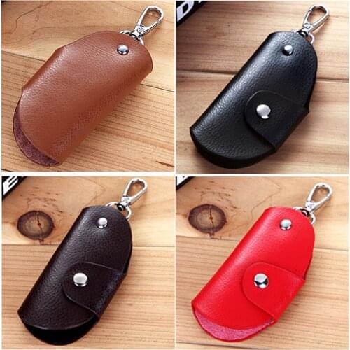 Fashion Men Women Leather Key Chain Accessory Pouch Bag Wallet Case Key Holder W0YA