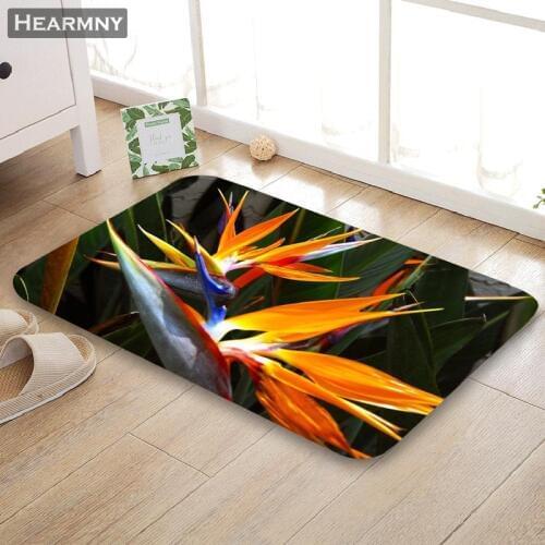 HEARMNY New Doormat Bird Of Paradise Flower Home Mat Machine Made Anti Slip Carpet Living Room/Hallway Bath Mat For Kids Gift