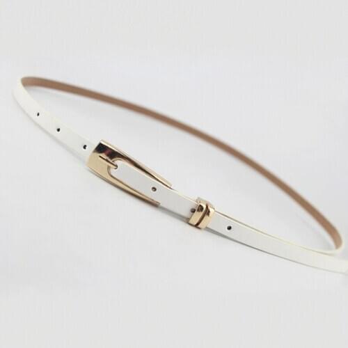 New Arrival Candy Color Thin Pu Leather Belt Female Red Brown Black White Yellow Waist Belts for Women Dress Strap Hot Sale