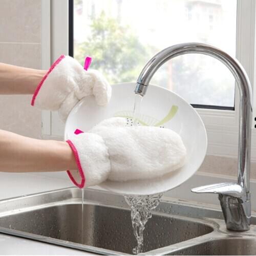 New Natural Cleaning Hanging Magic Gloves Bamboo Fiber Waterproof No -dip Oil Dishwashing Gloves For Kitchen Microfiber Hot Sale