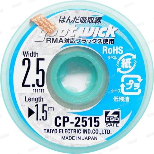 10pcs/lot Original new Brand New TAIYO Goot Wick CP-2515 2.5mm*1.5m Desoldering Remover CP2515 New Store free shipping