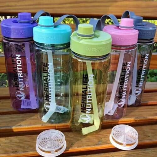 BPA Free Outlet Wholesale Pirce 1L 1000ml Herbalife Nutrition Plastic Sports Water bottle with Straw