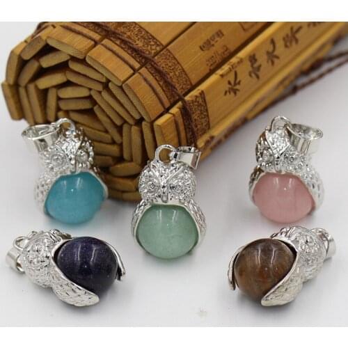 Natural stone beads owl Necklace Pendants for Wonen Necklace DIY Jewelry Accessories