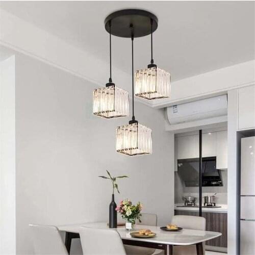 Nordic Crystal Pendant Light Simple Modern Crystal Hanging Lamp Bedroom Living Room Dining Room Pendant Light Restaurant Lamp