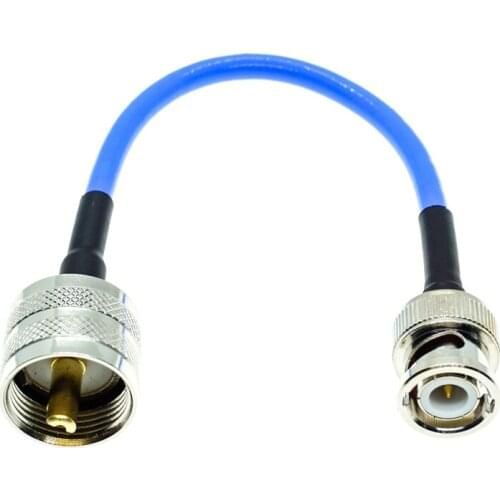 BNC Male to UHF PL259 Male plug connector RG402 RG-402 Semi Flexible Coaxial Cable 0.141" 50ohm Blue