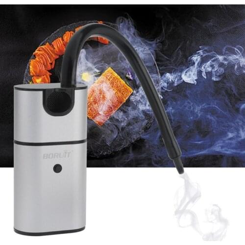 BORUiT Portable BBQ Smoker Wood Food Cold Smoke Generator Molecular Cuisine Smoking Gun Meat Burn Smokehouse Cooking Cocina