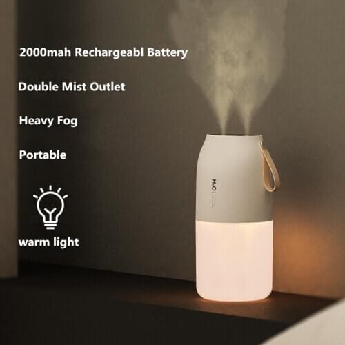 2000Mah Battery Wireless Air Humidifier Portbale Aroma Diffuser Rechargeable Umidificador Essential Oil Humidificador