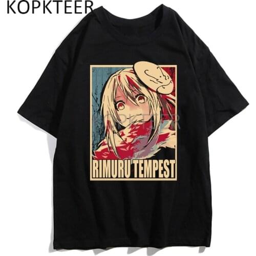 Rimuru Tempest Tensei Shitara Slime Datta Ken anime t-shirts cartoon Print Harajuku Summer Casual Men Novelty Streetwear T-shirt