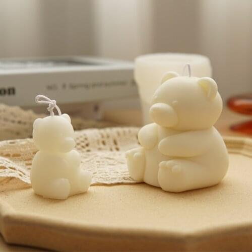 Cute Bear Shape Silicone Candle Mold Animals Aromatherapy Candle Making Mould DIY Plaster Crafts Decoration Tools
