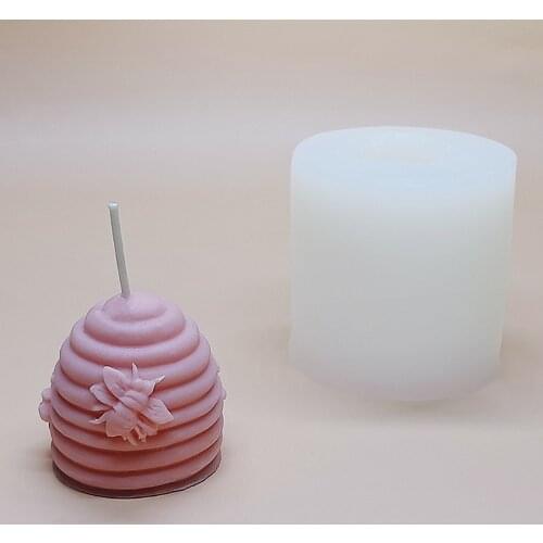 Silicone Candle Mould 3D Bee Shape Molds Honeycomb Beehive Form for Candle Making Supplie Tool Handmade Diy Craft Wax Hives Mold